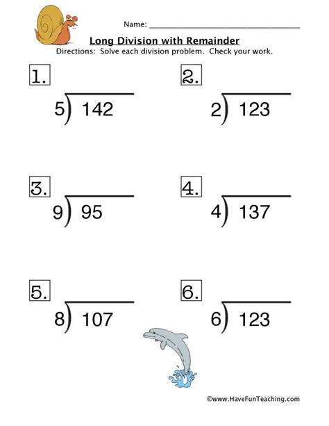 Long Division Problems With Remainders Worksheets Worksheetscity