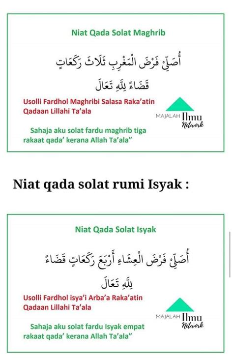 Cara Solat Sunat Selepas Isyak Rakaat Niat Solat Sunat Isyak