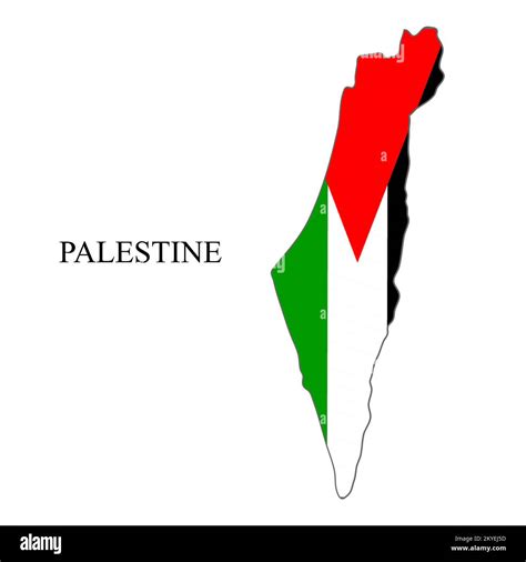 Palestine Map Vector Illustration Global Economy Famous Country