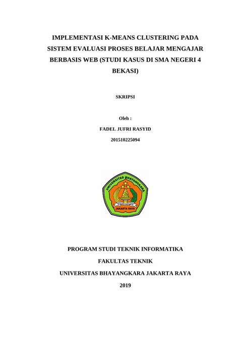 PDF IMPLEMENTASI K MEANS CLUSTERING PADA SISTEM EVALUASI DOKUMEN TIPS