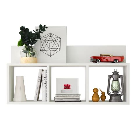 Danya B Triple Cubed Floating Shelf With Ledge Wall Mount Cubbie