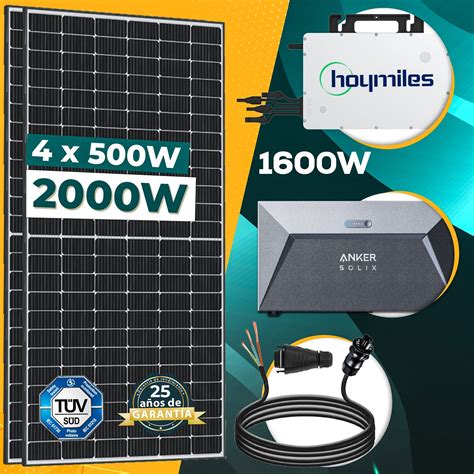 Enprove Solar Kit Solar Para Balcon Con Almacenamiento 2000W Inversor