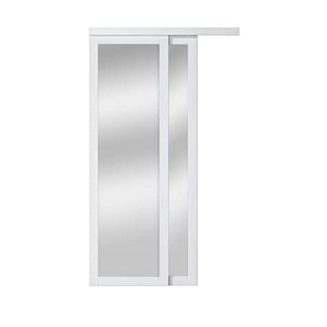 Ark Design 48 In X 80 In Solid Core 1 Lite Mirror White Primed Mdf Interior Closet Sliding