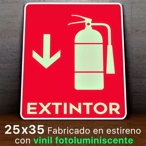 Señalamiento Extintor Fotoluminiscente Letrero 25x35 Meses Sin Intereses