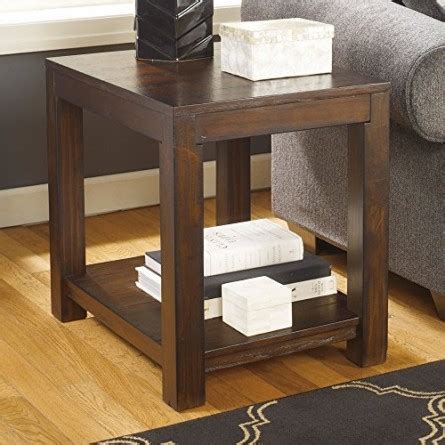 Ashley Furniture Signature Design Grinlyn Rectangular End Table, Rustic ...