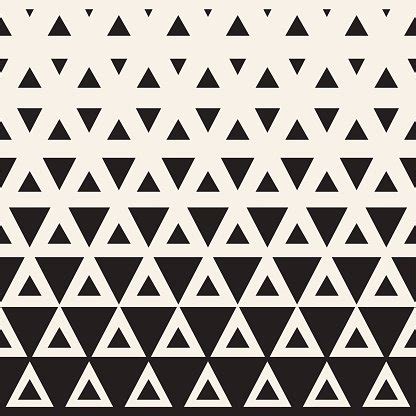 Vector Seamless Black And White Triangle Halftone Pattern Stock Vector