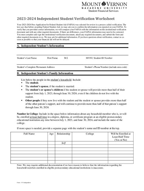 Fillable Online Verification Worksheet Untaxed Income