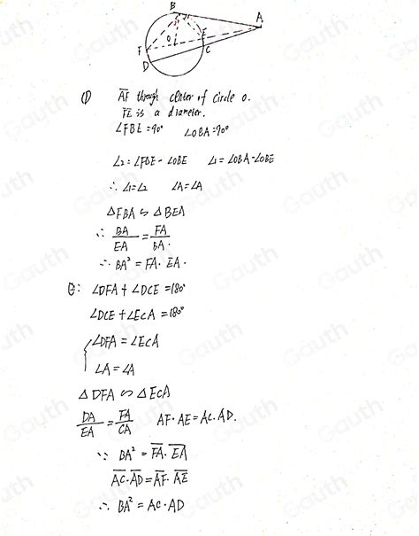 Solved 552 In The Diagram Below Secant Overline Acd And Tangent