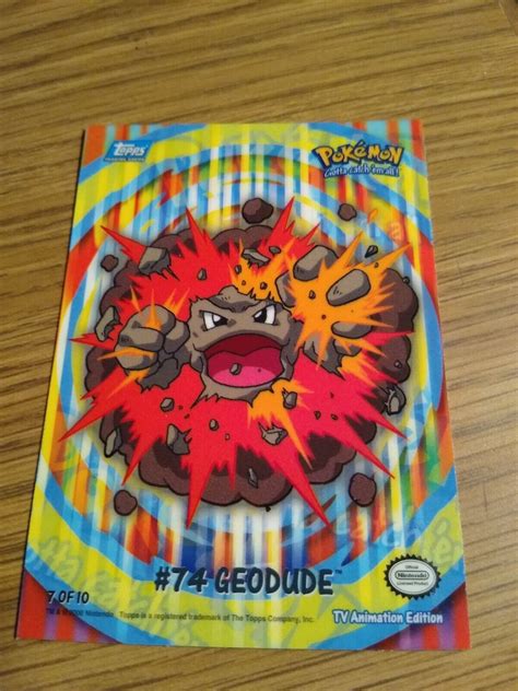 Pokemon Geodude Topps Tv Animation Series Puzzle Back D Error