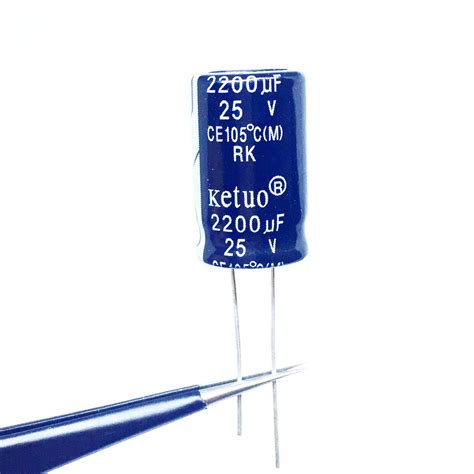 Kit 10 Peças Capacitor Eletrolítico 2200uf 25v 105ºc 22x13 Ketuo