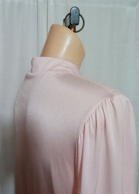 Vintage Pink Night Gown With Embroidered Flowers Etsy