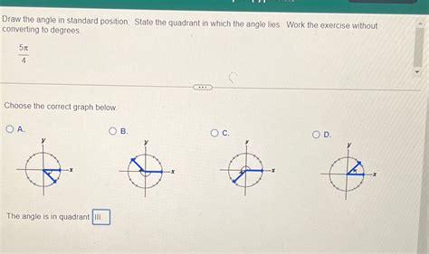 Draw The Angle In Standard Position State The