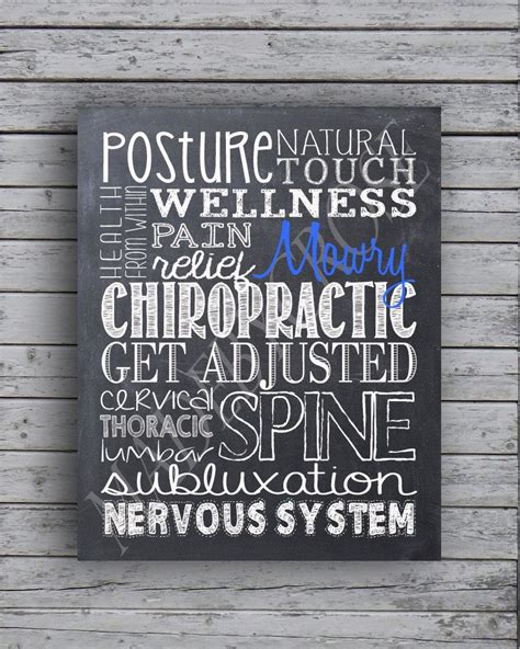 Personalized Chalkboard Chiropractic Subway Art Print Massage Room Massage Chalkboard