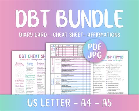 Dbt Bundle Dbt Skills Cheat Sheet Dbt Diary Card Etsy List Of Hot Sex