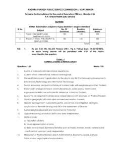 ANDHRA PRADESH PUBLIC SERVICE COMMISSION Andhra Pradesh Public