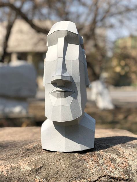 Papercraft D Moai Stone Statue Rapa Nui Easter Island Pepakura Pdf