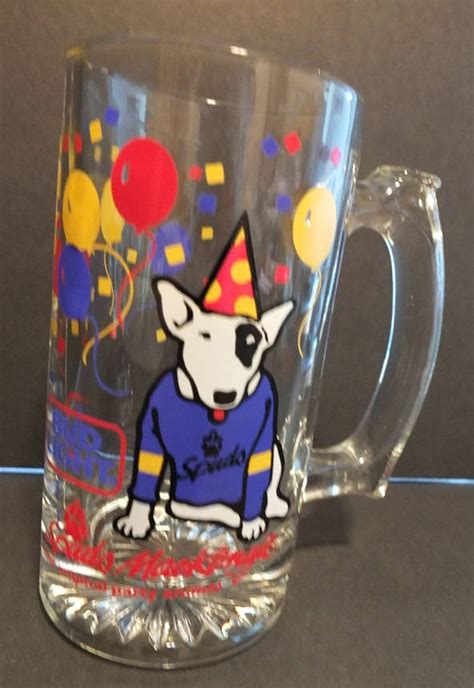 Spuds Mackenzie Glass Beer Mug 1987 Bud Light The Original Etsy