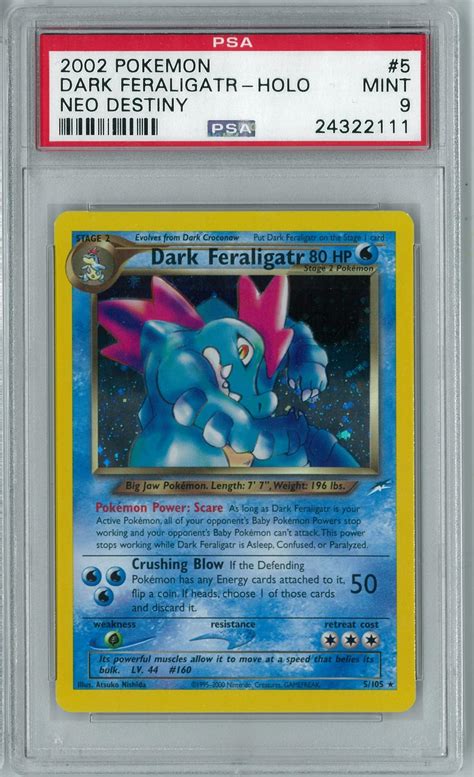 Pokemon Neo Destiny Dark Feraligatr 5105 Holo Rare Psa 9 Da Card World