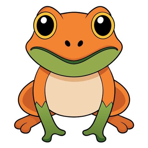 Premium Vector A Cartoon Drawing Of A Red Frog With A Green Collar