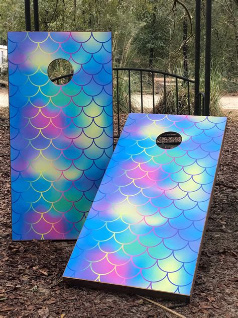 Mermaid Cornhole Set With Bean Bags Cornhole By Blake