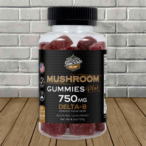 Sunstate Hemp Delta 8 Infused Mushroom Gummies 750mg Great Cbd Shop