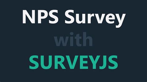 Nps Survey With Surveyjs Creator Youtube