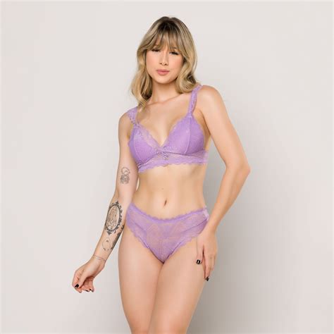 Conjunto de Lingerie Luxo Sem Bojo Alças Renda