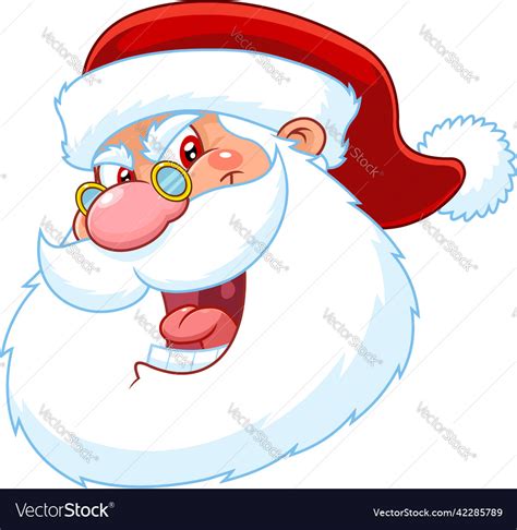 Angry santa claus face portrait cartoon character Vector Image