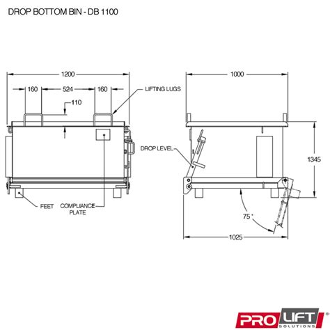 Drop Bottom Bin Db 1100 Prolift Solutions Pty Ltd