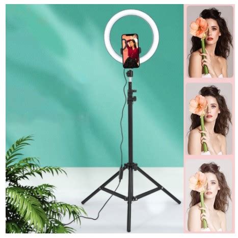 Ring Light Iluminador 10 Polegadas Tripé De 2 10 Metro Shopee Brasil