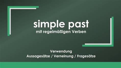 Englisch simple past einfach und kurz erklärt YouTube