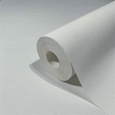 Papier peint intissé textile blanc optique pour salon chambre bureau