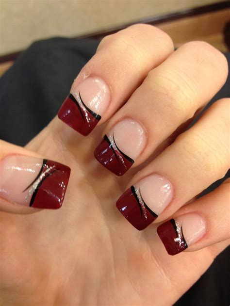 Holiday Nails Pinnerent Maroon Nails Maroon Nail Designs French