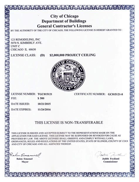 Licenses & Insurance | 123 Remodeling