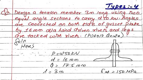 Unit 3 Tension Member Types 4 Numerical Prashant YT WSM BE