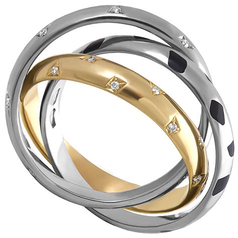 Тройное кольцо Картье (Trinity de Cartier) из золота и палладия с ...