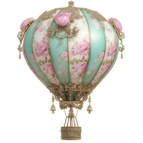 15 Victorian Hot Air Balloon Clipart Bundle Elegant Illustration Printable Watercolor Clipart