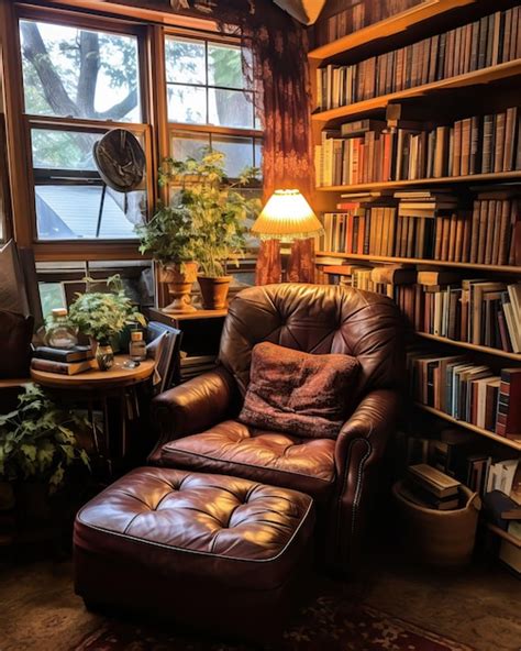 Premium Photo A Cozy Reading Nook With Comfortable Chairs And