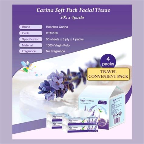 Carina Soft Pack Facial Tissue Ply Virgin Pulp Facial S