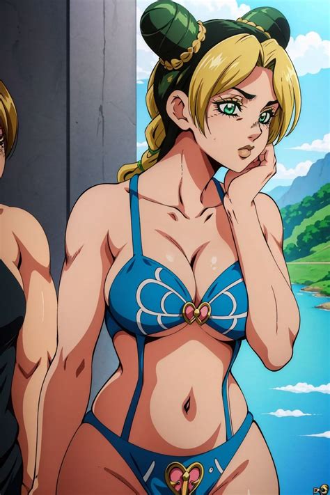 Rule 34 Ai Generated Big Breasts Freeboy162 Green Eyes Green Hair Jojos Bizarre Adventure