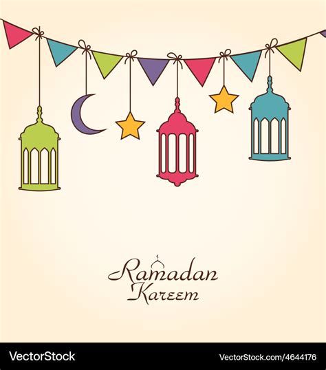 Celebration Card For Ramadan Kareem Royalty Free Vector