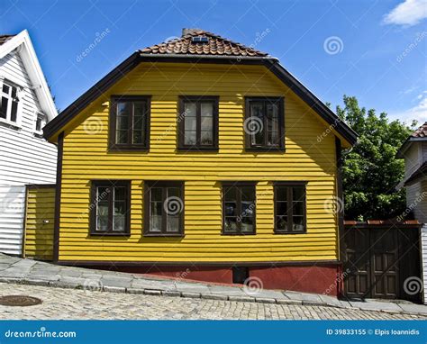 A Yellow Wooden House In Norway Stock Image Image Of Norwegian