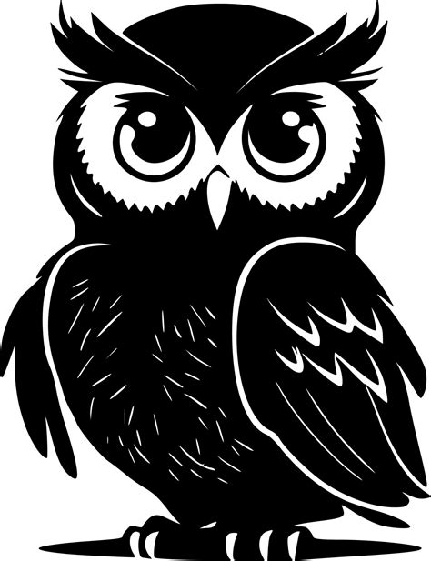 Owl Black And White Vector Illustration 23856353 Vector Art At Vecteezy