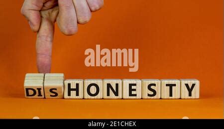 Honesty Or Dishonesty Symbol Businessman Hand Turns Cubes And Changes