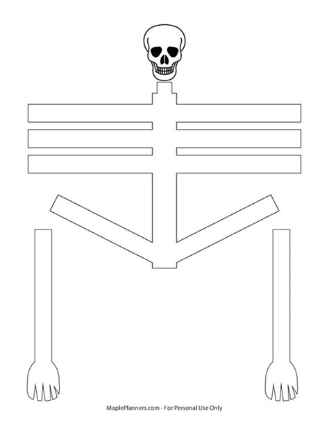 Printable Paper Skeleton Template for Halloween Decor