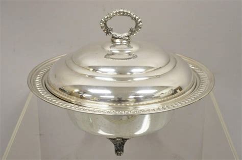 Vintage English Regency Victorian Style Silver Plated Lidded Vegetable