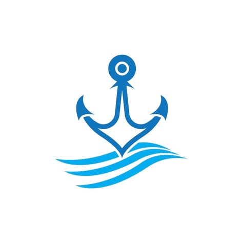 Âncora logotipo ícone barco navio marinho marinha Vetor Premium