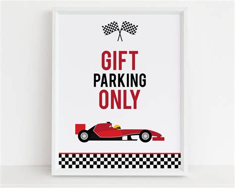 Fast One T Parking Only Sign Editable Race Car Party Decor First