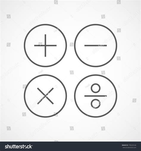 Basic Mathematical Symbols Flat Design Vector Stock Vektorgrafik