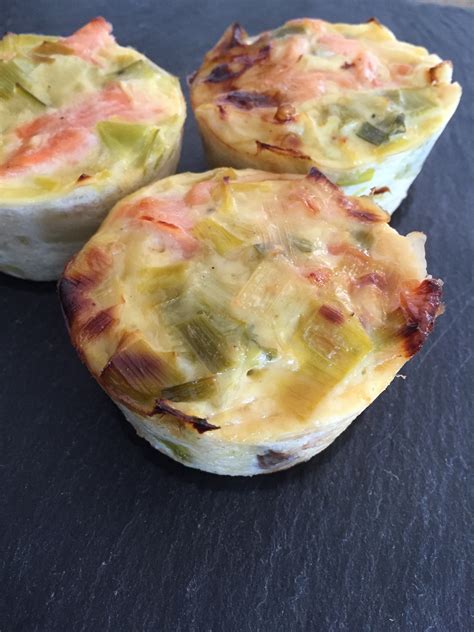 Quiche Sans Pate Muffins Poireaux Saumon Fum Rachel Cuisine